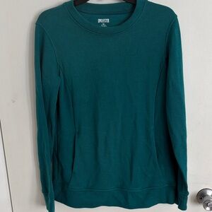 Duluth Trading Co Teal Long Sleeve Crew Neck Sweater With Pockets